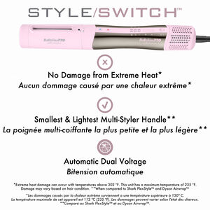 BaBylissPRO® Nano Titanium™ STYLE/SWITCH™ Séchoir multi-coiffant ionique (Série Limitée Rose), , hi-res
